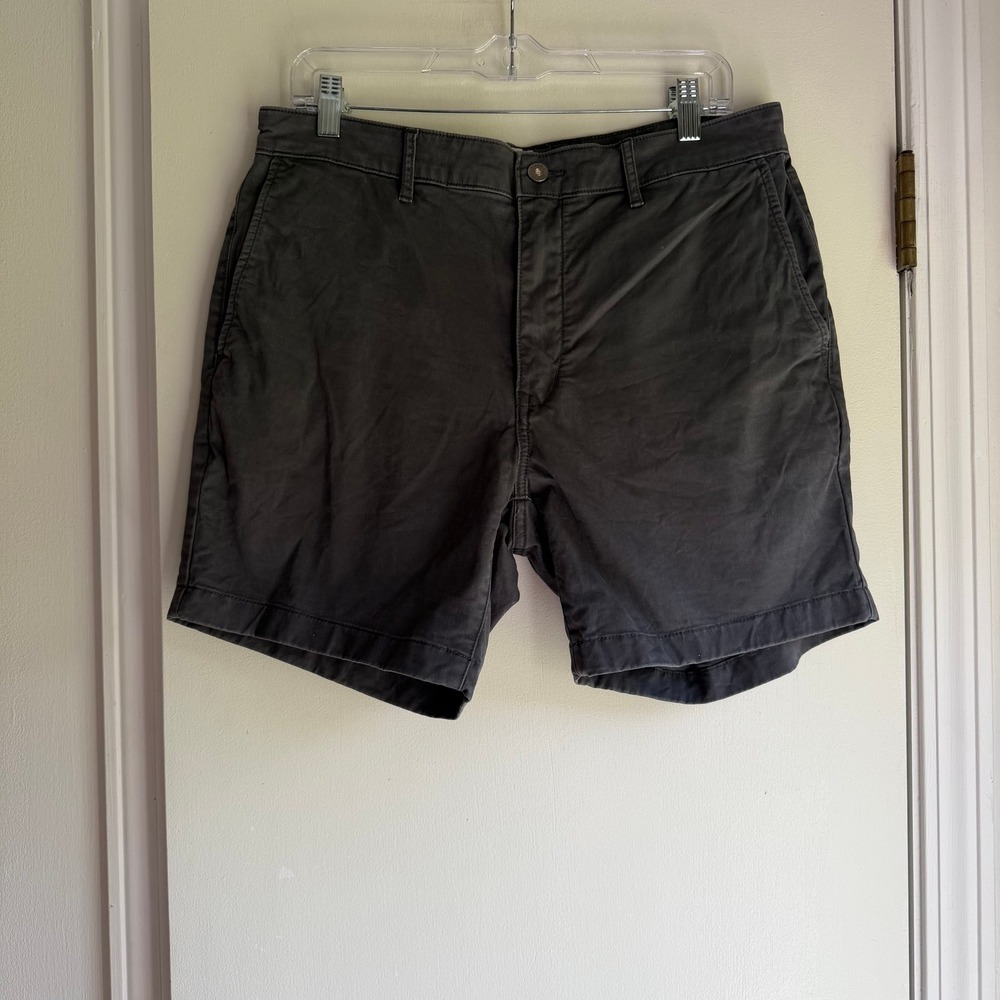Flint and Tinder 365 Shorts Mens 33 Charcoal Grey Cotton Stretch 7 Inch Inseam